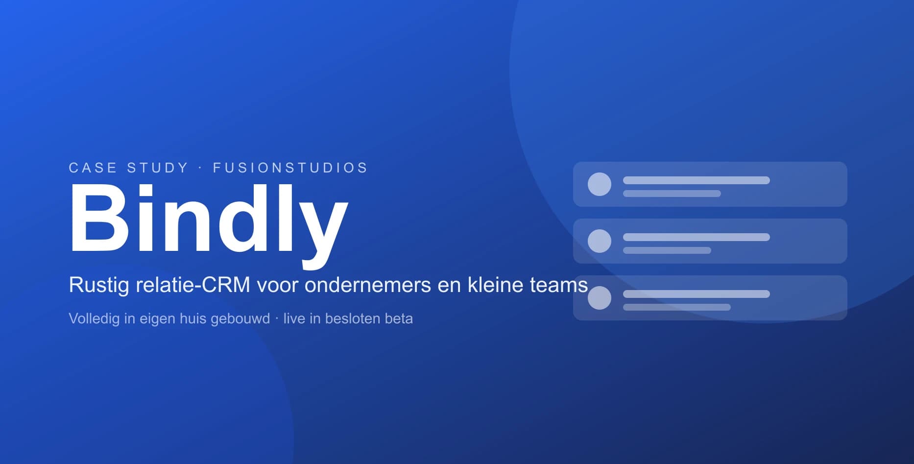 Bindly, saas-platform project van Fusionstudios